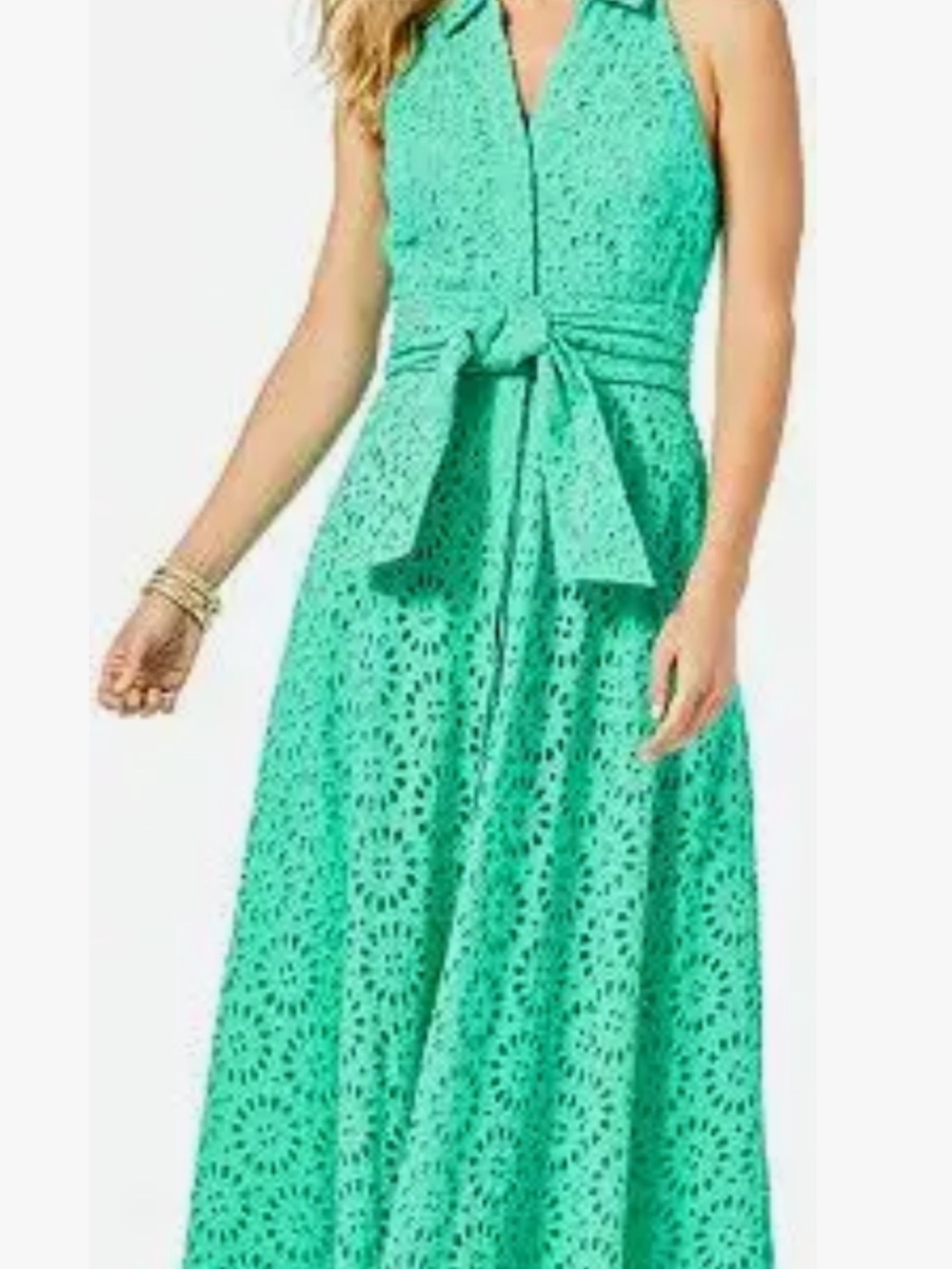 Lilly Pulitzer Mint Green Eyelet Maxi Dress